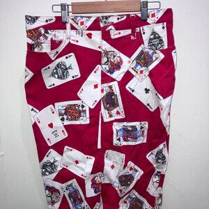 Moschino Jeans 90s Vintage Red Playing Cards Skirt Size 42 IT 8 US